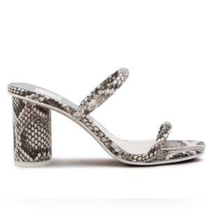 Dolce Vita Noles Leather Snakeskin Slide Double Strap Sandal Shoe Womens Size 6